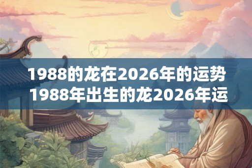 1988的龙在2026年的运势 1988年出生的龙2026年运势如何