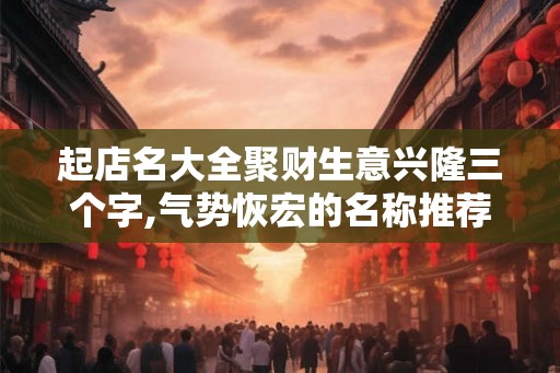 起店名大全聚财生意兴隆三个字,气势恢宏的名称推荐