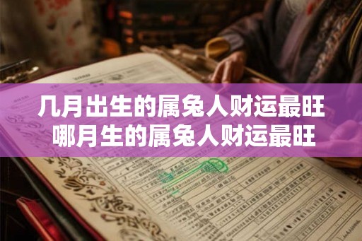 几月出生的属兔人财运最旺 哪月生的属兔人财运最旺