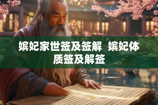 嫔妃家世签及签解  嫔妃体质签及解签