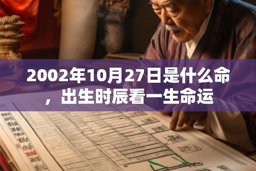 2002年10月27日是什么命，出生时辰看一生命运