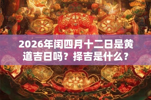 2026年闰四月十二日是黄道吉日吗？择吉是什么？