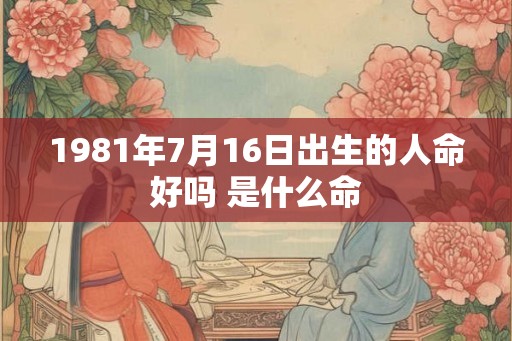 1981年7月16日出生的人命好吗 是什么命