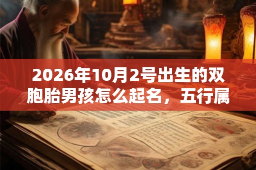 2026年10月2号出生的双胞胎男孩怎么起名，五行属什么