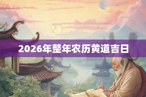 2026年整年农历黄道吉日
