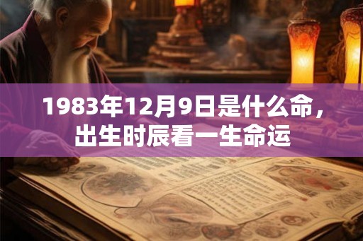 1983年12月9日是什么命，出生时辰看一生命运