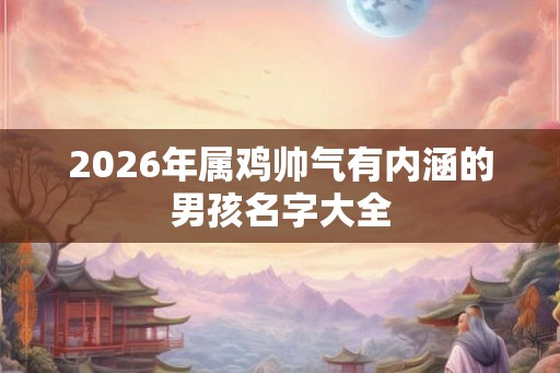 2026年属鸡帅气有内涵的男孩名字大全