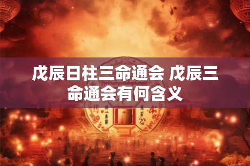 戊辰日柱三命通会 戊辰三命通会有何含义