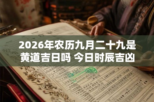 2026年农历九月二十九是黄道吉日吗 今日时辰吉凶
