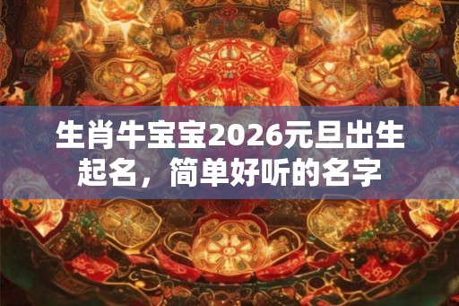 生肖牛宝宝2026元旦出生起名，简单好听的名字