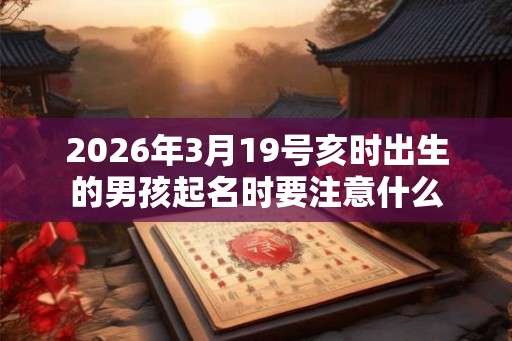 2026年3月19号亥时出生的男孩起名时要注意什么