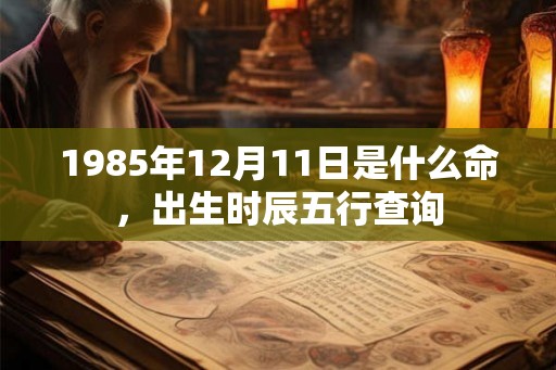 1985年12月11日是什么命，出生时辰五行查询