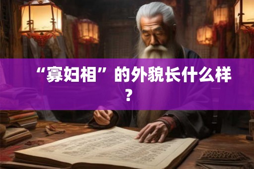 “寡妇相”的外貌长什么样？