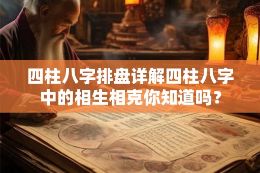 四柱八字排盘详解四柱八字中的相生相克你知道吗？