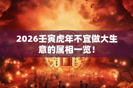 2026壬寅虎年不宜做大生意的属相一览！
