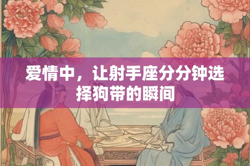 爱情中，让射手座分分钟选择狗带的瞬间