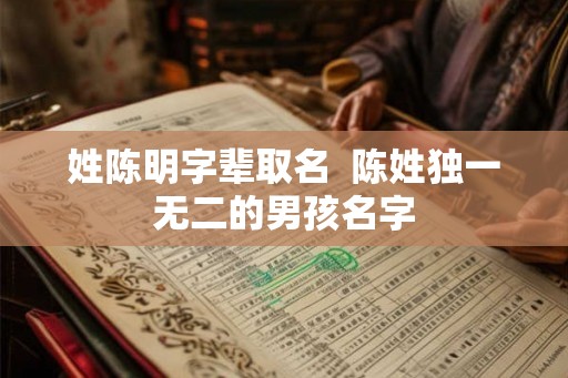 姓陈明字辈取名  陈姓独一无二的男孩名字