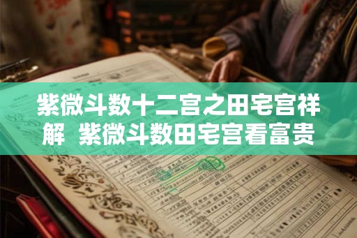 紫微斗数十二宫之田宅宫祥解  紫微斗数田宅宫看富贵