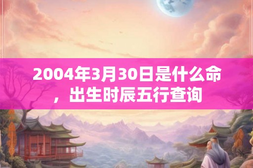 2004年3月30日是什么命，出生时辰五行查询