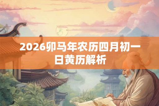 2026卯马年农历四月初一日黄历解析