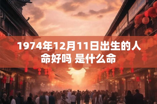 1974年12月11日出生的人命好吗 是什么命 1974年12月11日出生的人命好吗 是什么命