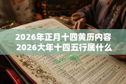 2026年正月十四黄历内容 2026大年十四五行属什么