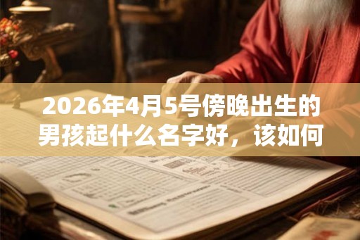 2026年4月5号傍晚出生的男孩起什么名字好，该如何取名？