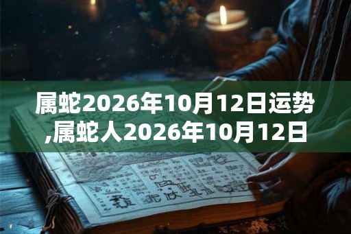 属蛇2026年10月12日运势,属蛇人2026年10月12日财运,生肖蛇2026年10月12日运势
