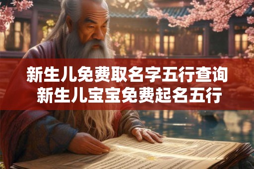 新生儿免费取名字五行查询 新生儿宝宝免费起名五行查询