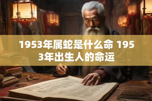 1953年属蛇是什么命 1953年出生人的命运 1953年属蛇是什么命 1953年出生人的命运