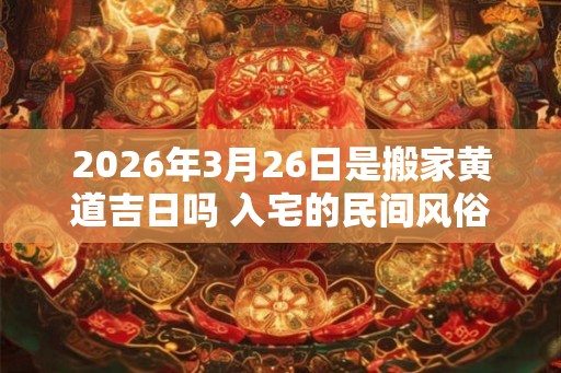 2026年3月26日是搬家黄道吉日吗 入宅的民间风俗规矩