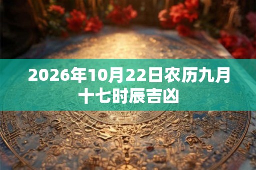 2026年10月22日农历九月十七时辰吉凶