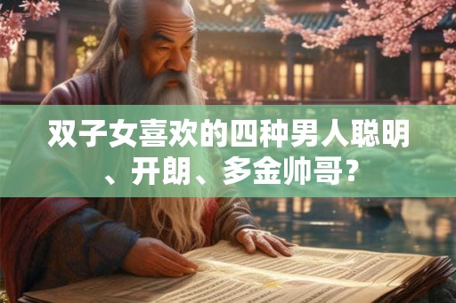 双子女喜欢的四种男人聪明、开朗、多金帅哥？