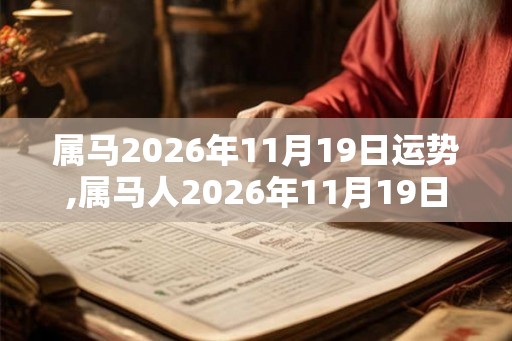 属马2026年11月19日运势,属马人2026年11月19日财运,生肖马2026年11月19日运势