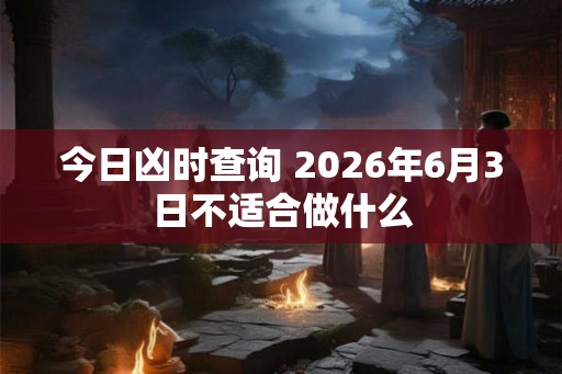 今日凶时查询 2026年6月3日不适合做什么