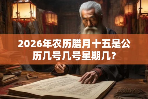 2026年农历腊月十五是公历几号几号星期几？