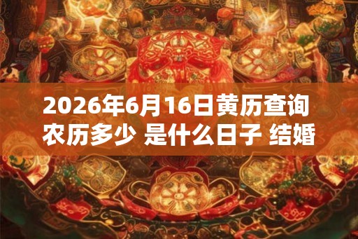 2026年6月16日黄历查询 农历多少 是什么日子 结婚吉时