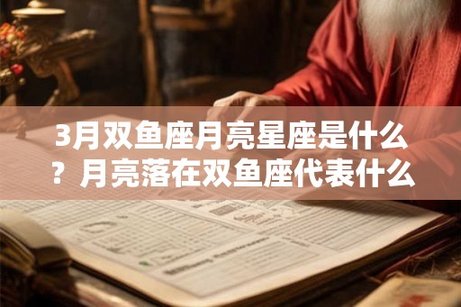 3月双鱼座月亮星座是什么？月亮落在双鱼座代表什么