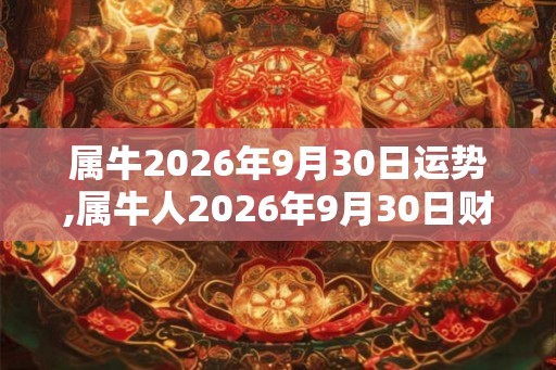 属牛2026年9月30日运势,属牛人2026年9月30日财运,生肖牛2026年9月30日运势
