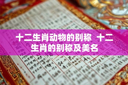 十二生肖动物的别称  十二生肖的别称及美名