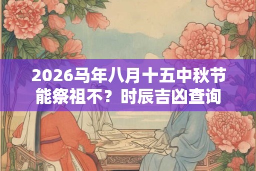 2026马年八月十五中秋节能祭祖不？时辰吉凶查询