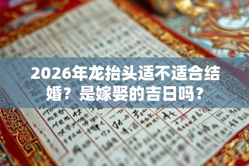 2026年龙抬头适不适合结婚？是嫁娶的吉日吗？