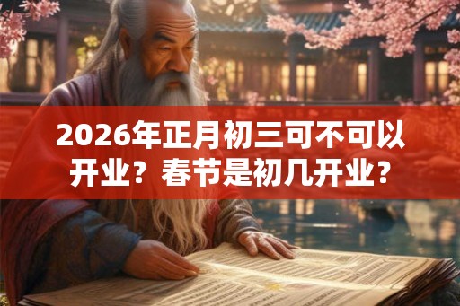 2026年正月初三可不可以开业？春节是初几开业？