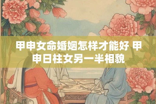 甲申女命婚姻怎样才能好 甲申日柱女另一半相貌