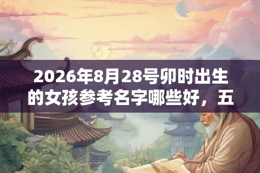 2026年8月28号卯时出生的女孩参考名字哪些好，五行是什么