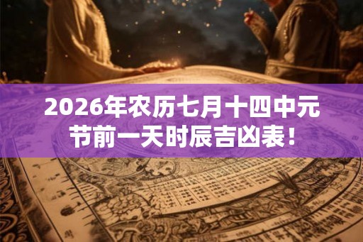 2026年农历七月十四中元节前一天时辰吉凶表! 2026年农历七月十四中元节前一天时辰吉凶表!