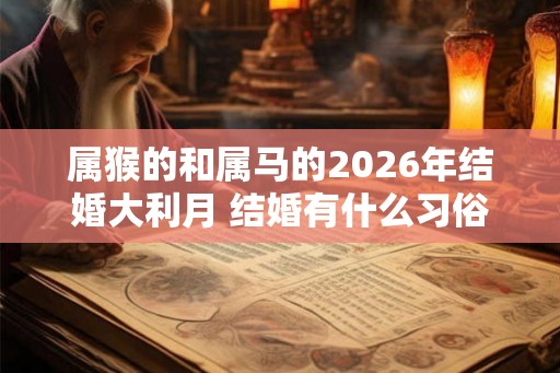 属猴的和属马的2026年结婚大利月 结婚有什么习俗