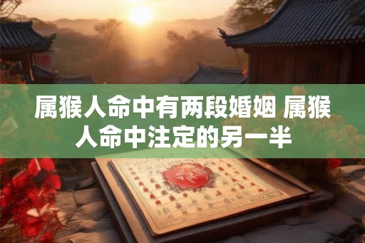 属猴人命中有两段婚姻 属猴人命中注定的另一半