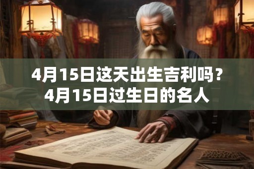 4月15日这天出生吉利吗？4月15日过生日的名人