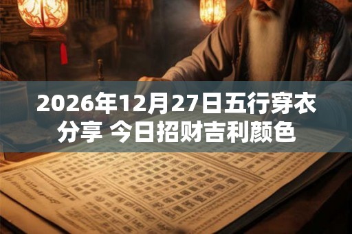 2026年12月27日五行穿衣分享 今日招财吉利颜色